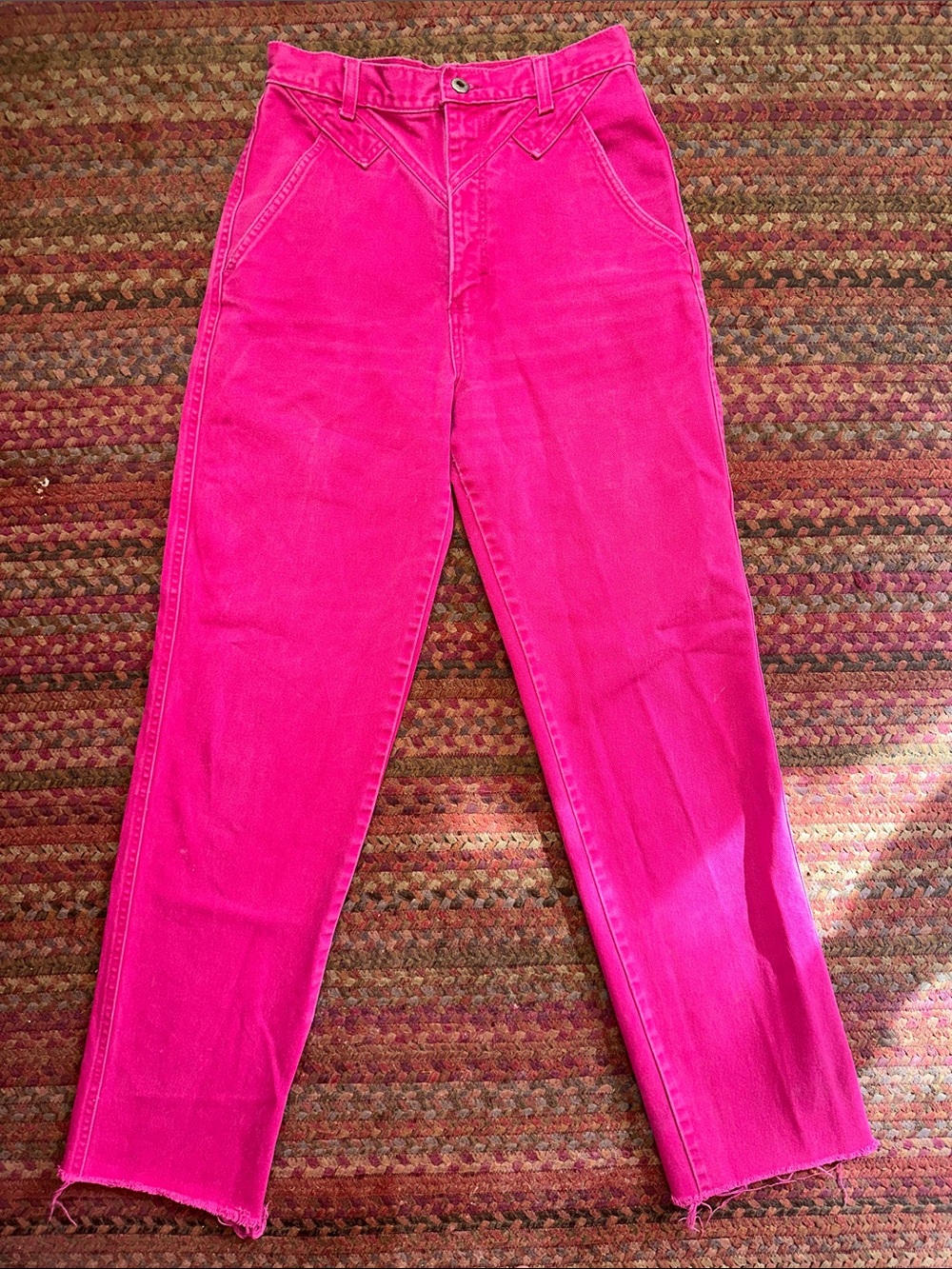 VTG WRANGLER WESTERN High-Waist Hot Pink Cotton Pants